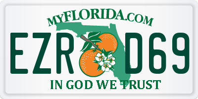 FL license plate EZRD69