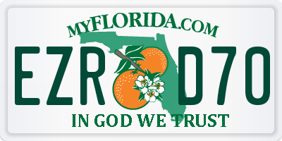 FL license plate EZRD70