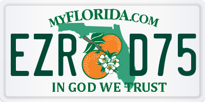 FL license plate EZRD75