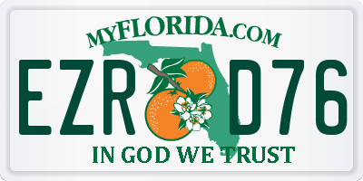 FL license plate EZRD76