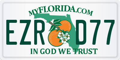 FL license plate EZRD77