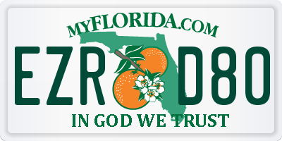 FL license plate EZRD80