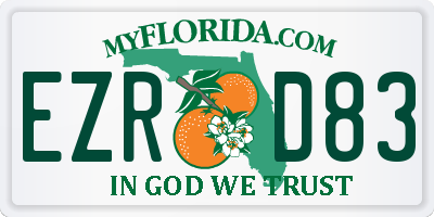 FL license plate EZRD83