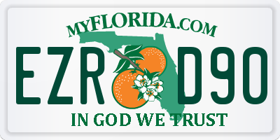 FL license plate EZRD90