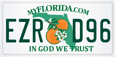 FL license plate EZRD96