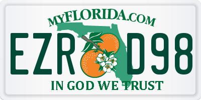 FL license plate EZRD98