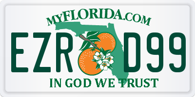 FL license plate EZRD99