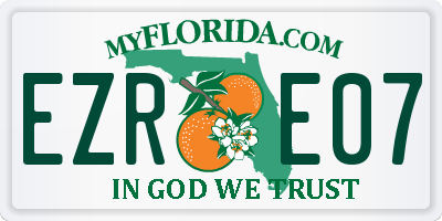 FL license plate EZRE07