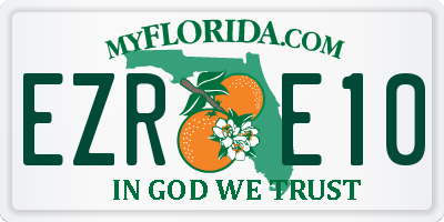 FL license plate EZRE10