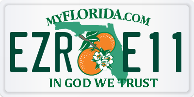 FL license plate EZRE11