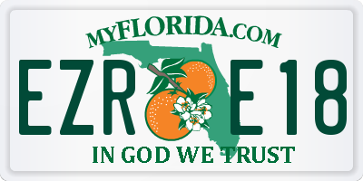 FL license plate EZRE18