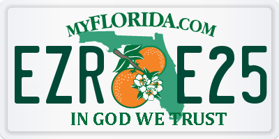 FL license plate EZRE25