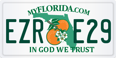 FL license plate EZRE29