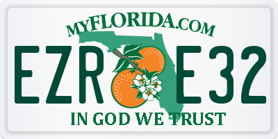 FL license plate EZRE32