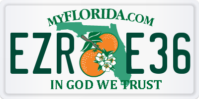 FL license plate EZRE36