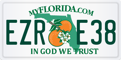 FL license plate EZRE38