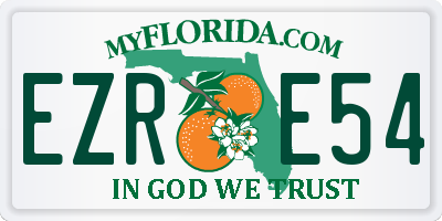 FL license plate EZRE54