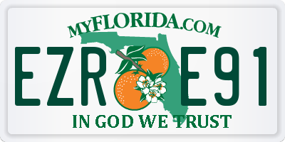 FL license plate EZRE91