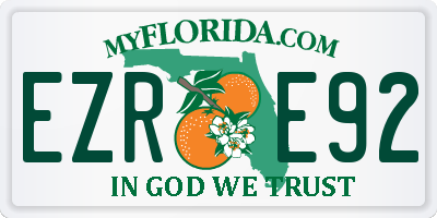 FL license plate EZRE92