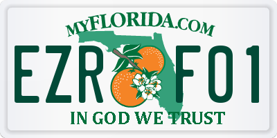 FL license plate EZRF01