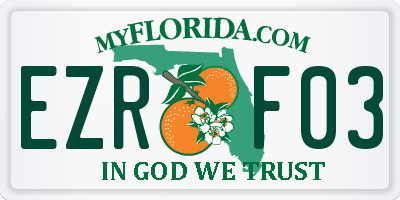 FL license plate EZRF03