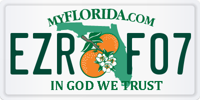 FL license plate EZRF07