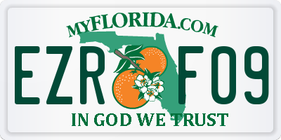 FL license plate EZRF09