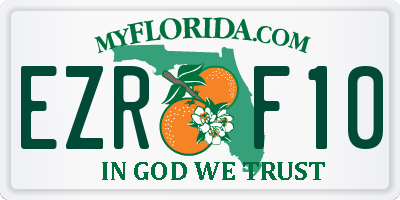 FL license plate EZRF10