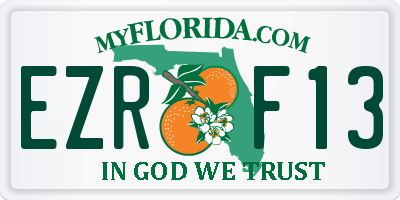 FL license plate EZRF13