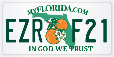 FL license plate EZRF21