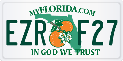 FL license plate EZRF27