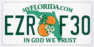 FL license plate EZRF30