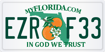 FL license plate EZRF33