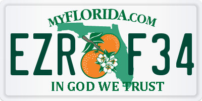 FL license plate EZRF34