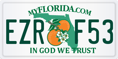 FL license plate EZRF53