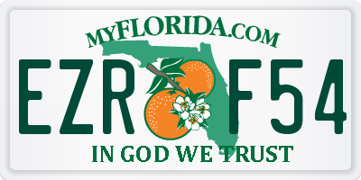 FL license plate EZRF54