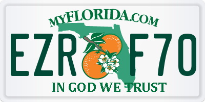 FL license plate EZRF70