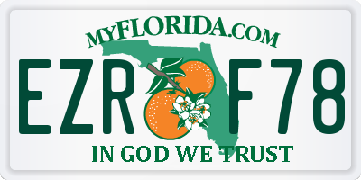 FL license plate EZRF78