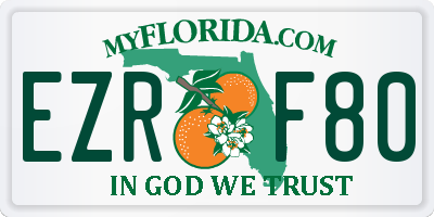 FL license plate EZRF80