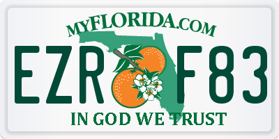 FL license plate EZRF83