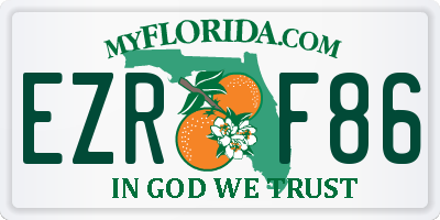 FL license plate EZRF86