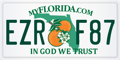 FL license plate EZRF87