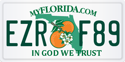 FL license plate EZRF89