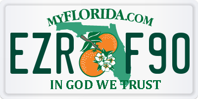 FL license plate EZRF90