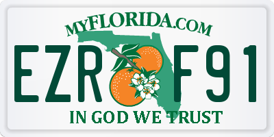 FL license plate EZRF91