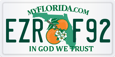 FL license plate EZRF92