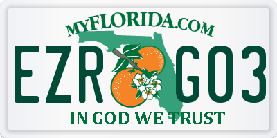 FL license plate EZRG03