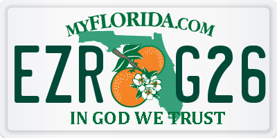 FL license plate EZRG26