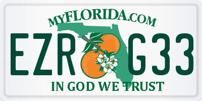 FL license plate EZRG33