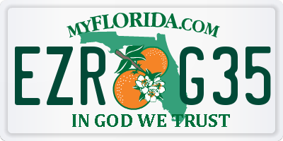 FL license plate EZRG35